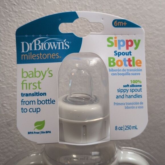 Dr. Brown's Milestone Transition From Bottle To Cup, Sippy Spout Bottle, NEW - Picture 6 of 6